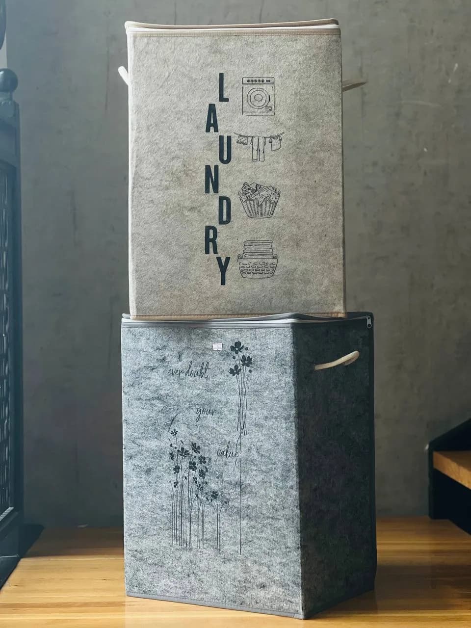 سلة غسيل قماش مع سحاب 55X40X30